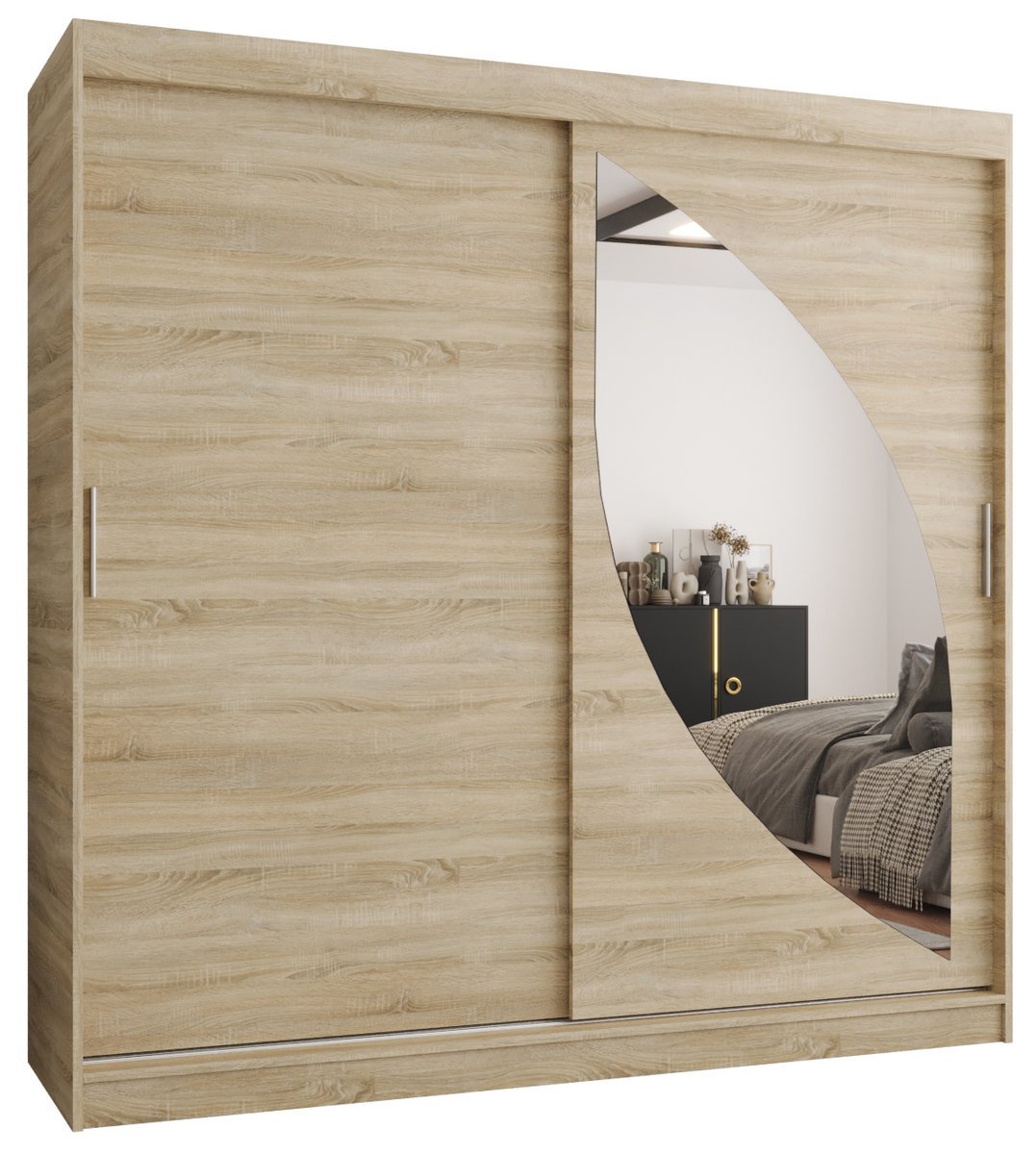 Szafa przesuwna Gardroba Abiks MILO 200 gł. 62 dąb sonoma