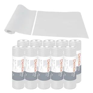 Serweta dentystyczna na rolce 33cm x 48cm biała podfoliowana 54g DentixPro 400szt - Sprzęt i akcesoria stomatologiczne - miniaturka - grafika 1