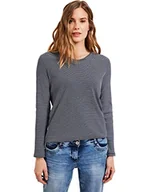 Koszulki i topy damskie - Cecil Damska koszulka B319120 z długim rękawem w paski, głęboki niebieski, XL, Deep Blue, XL - miniaturka - grafika 1