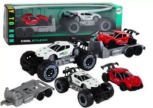 Auto Terenowe Białe Laweta Pojazd Sportowy Zestaw - Samochody i pojazdy dla dzieci - miniaturka - grafika 1