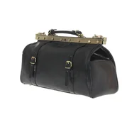 Walizki - Kufer Lekarski Skórzany Torba Podróżna KATANA Czarna skóra - miniaturka - grafika 1