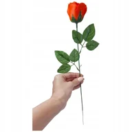 Sztuczne kwiaty - Bukiet róża mydlana na łodydze 47 cm pomarańcz wieczna róża realistyczna - miniaturka - grafika 1