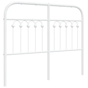 vidaXL Metalowe wezgłowie, białe, 120 cm - Inne meble do sypialni - miniaturka - grafika 1