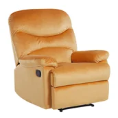 Fotele - Beliani Fotel rozkładany welurowy żółty ESLOV - miniaturka - grafika 1