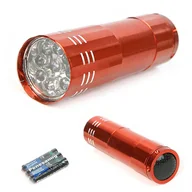 Latarki - Mini latarka 9 led latarki 15-9 diodowa brelok - miniaturka - grafika 1