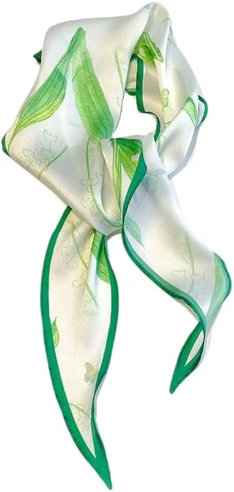 SZALIK 120X36CM SATYNOWY ROMB KWIATOWY KOLOROWY ELEGANCKI POLIESTER
