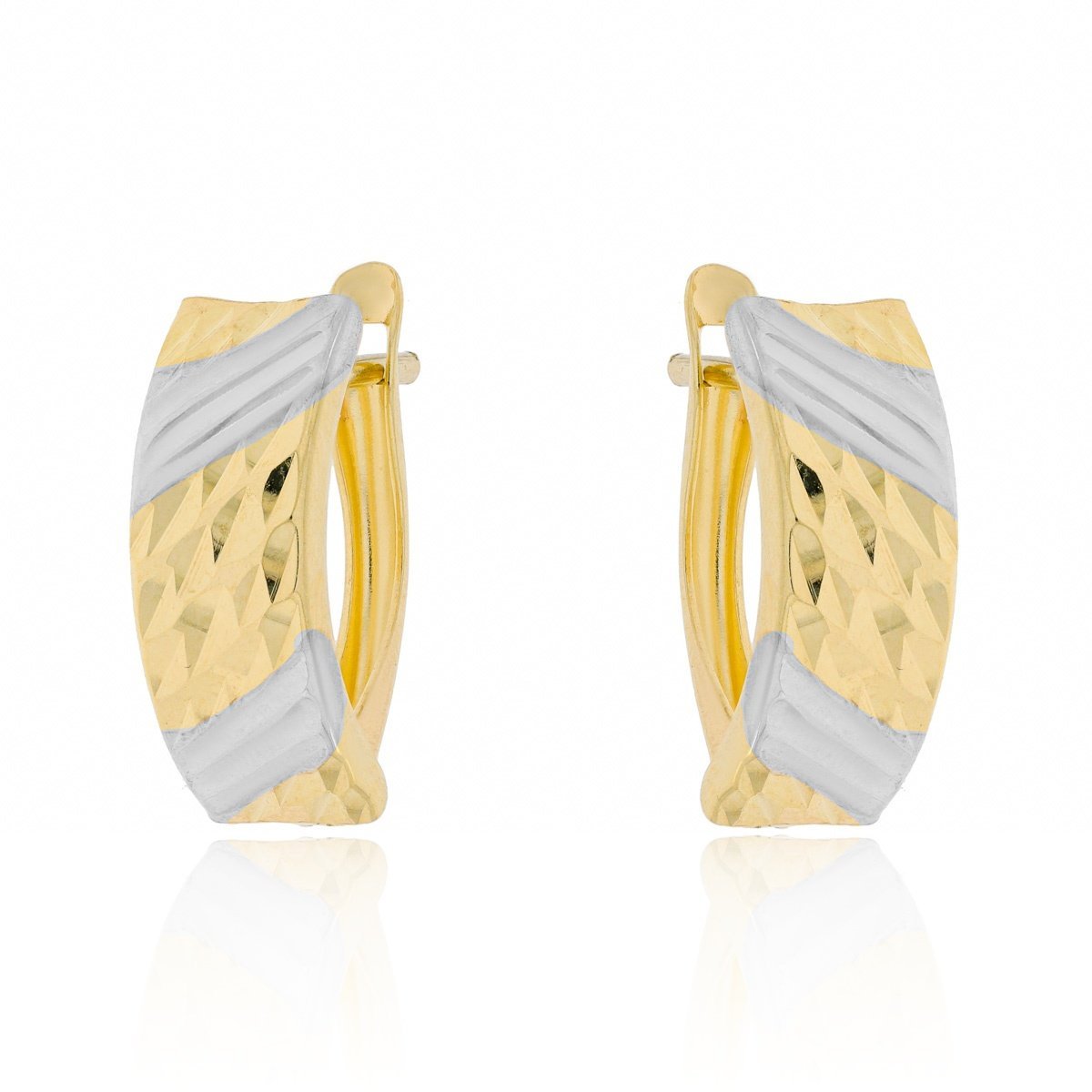 Złote kolczyki grawerowane na angielskim zapięciu pr. 333