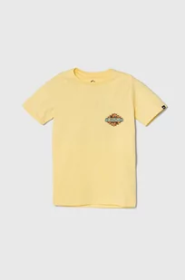 Quiksilver t-shirt bawełniany dziecięcy RAINMAKERYTH kolor żółty z nadrukiem - Koszulki dla chłopców - miniaturka - grafika 1