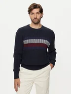 Swetry męskie - Tommy Hilfiger Sweter MW0MW37246 Granatowy Regular Fit - miniaturka - grafika 1