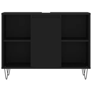Szafka łazienkowa, czarna, 80x33x60 cm, materiał drewnopochodny Lumarko! - Toaletki - miniaturka - grafika 5