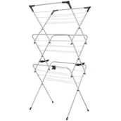Suszarki na ubrania - Składana suszarka pionowa na pranie 62 cm, srebrna - miniaturka - grafika 1