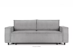 Sofa rozkładana 3 osobowa z pojemnikiem na pościel jasnoszara NAPI - Sofy i kanapy - miniaturka - grafika 1