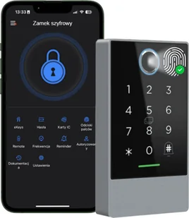 Spreest ZAMEK SZYFROWY DO DRZWI FURTKI NA KOD ODCISK PALCA SZYFRATOR WIFI RFID - Systemy inteligentnych domów - miniaturka - grafika 1