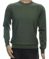 Swetry męskie - Strokers Klasyczny Sweter Męski Ze Wzorem Tłoczonym 3Xl Xxxl Zielony Khaki - miniaturka - grafika 1