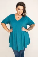 Swetry damskie - Turkusowy Sweter VERGEMO - Tono - miniaturka - grafika 1