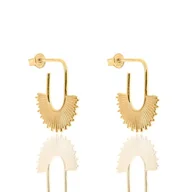 Kolczyki - Kolczyki srebrne pozłacane słońca - miniaturka - grafika 1