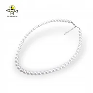 Naszyjniki - Perły Korale Naszyjnik Perłowy 8mm dł 45cm - miniaturka - grafika 1