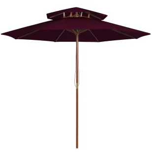 Bordowy okrągły parasol ogrodowy E1-G45 - Parasole ogrodowe - miniaturka - grafika 1