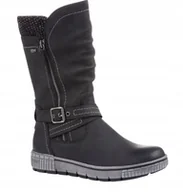 Kozaki damskie - Relife Kozaki Damskie Szare Ocieplane Zima 36 J_a - miniaturka - grafika 1