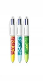 Długopisy - BIC DŁUGOPIS 4 KOLOROWY 4W1 OBUDOWA VELUR 3 SZT - miniaturka - grafika 1
