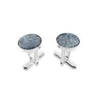 Spinki do mankietów i krawatów - Spinki do mankietów Agat Dendrytowy Ø12 (S1419) Srebro [925] - miniaturka - grafika 1