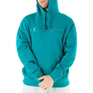 Bluzy sportowe męskie - Bluza Champion Tonal Embroidered Heavy Cotton Hoodie 218486-BS165 - niebieska - miniaturka - grafika 1