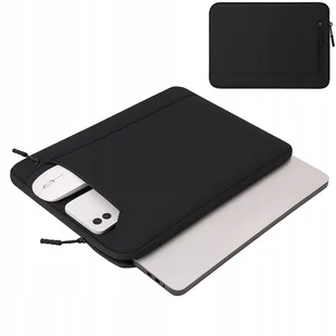 Eleganckie etui na laptopa 15,6 z kieszonką na suwak CZARNY - Torby na laptopy - miniaturka - grafika 1