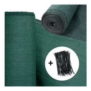 Siatka ogrodowa cieniująca 1.5x50m Dark Green + opaski zaciskowe - HARDMAISTER - Ogrodzenia - miniaturka - grafika 1