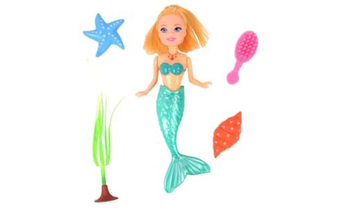 FLYPOP'S - Lalka Syrenka - Zabawka dla Dzieci - 077305 - Kolor Losowy - Plastik - Manekin - Lalka - Morski Swiat - Akcesoria - 16 cm - Od 3 lat