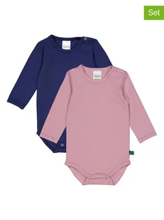 Fred´s World by GREEN COTTON Body (2 szt.) "Alfa" w kolorze jasnoróżowym i granatowym - Body dla niemowląt - miniaturka - grafika 1