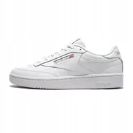 Buty sportowe męskie - Buty męskie trampki skórzane Reebok Club C 100000154 białe 40 - miniaturka - grafika 1