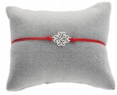 Bransoletki - Bransoletka sznurkowa z koniczynką ażurową na szczęście SREBRO 925 - miniaturka - grafika 1