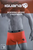 Majtki męskie - Bokserki męskie 2-pak Iguana L granatowe+czerwone 263 - miniaturka - grafika 1