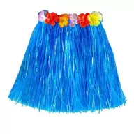 Stroje karnawałowe - SPÓDNICA HAWAJSKA NIEBIESKA Z KWIATKAMI 45 cm - miniaturka - grafika 1