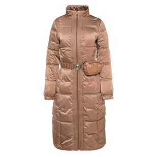 Damski Płaszcz pikowany zimowy GUESS LUCIA LONG BUM BAG PUFFA W3BL84WEX12-F1AZ – Beżowy - Płaszcze damskie - miniaturka - grafika 1