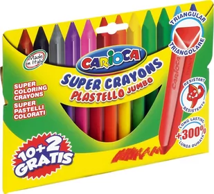 Kredki 12 kolorów Carioca Plastello Jumbo - Artykuły biurowe - miniaturka - grafika 1
