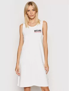 Moschino Underwear & Swim Sukienka codzienna 4003 9021 Biały Regular Fit - Sukienki - miniaturka - grafika 1