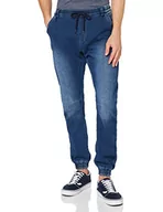 Spodenki męskie - Urban Classics Męskie spodnie sportowe z dzianiny denim, niebieski (Blue Washed 799), M - miniaturka - grafika 1