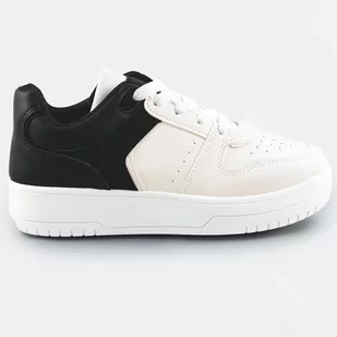DWUKOLOROWE SNEAKERSY DAMSKIE BIAŁO-CZARNE (XWH2120X) - Sweet Shoes - Sneakersy damskie - miniaturka - grafika 1