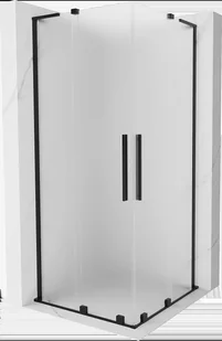 Mexen Velar L Duo kabina prysznicowa rozsuwana 80x80 cm, szron, czarna - 871-080-080-02-33-70 - Kabiny prysznicowe - miniaturka - grafika 1