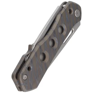 Nóż składany WE Knife Vision R Tiger Stripe Titanium, Silver Bead Blasted CPM 20CV by Snecx Tan (WE21031-6) - Noże - miniaturka - grafika 6