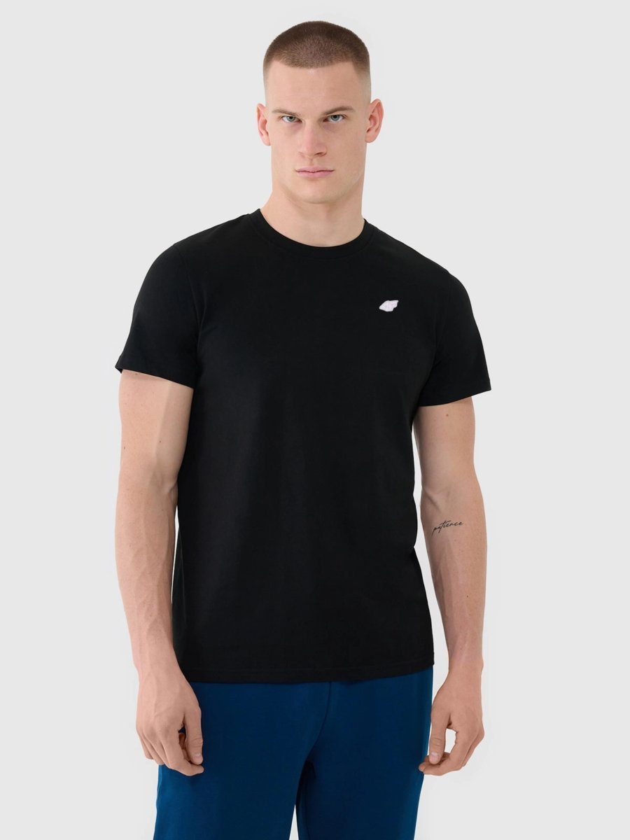 T-shirt męski bez nadruku 4F 4FWAW25TTSHM3458-20S Czarny S