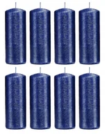 Świece - Świece ozdobne granatowe walec kokon 10/4 zestaw 8 - miniaturka - grafika 1