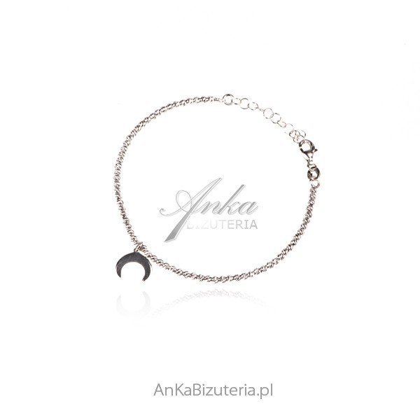 ankabizuteria.pl Srebrans bramsoletka diamentowana z księżycem