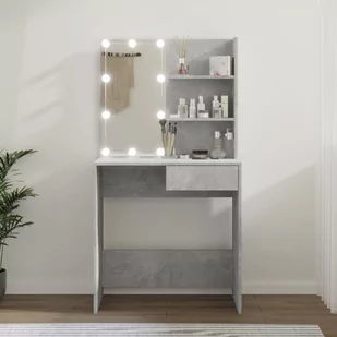 Lumarko Toaletka z oświetleniem LED, betonowa szarość, 74,5x40x141 cm - Toaletki - miniaturka - grafika 1