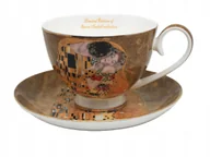 Filiżanki - ELEGANCKA PORCELANOWA FILIŻANKA Z TALERZYKIEM GUSTAV KLIMT "POCAŁUNEK" - miniaturka - grafika 1