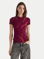 Koszulki i topy damskie - Desigual T-Shirt Lala 25WWTK16 Bordowy Regular Fit - miniaturka - grafika 1