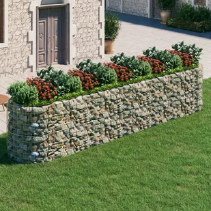 vidaXL Podwyższona donica gabionowa galwanizowane żelazo 500x100x100cm - Donice - miniaturka - grafika 1