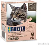 Mokra karma dla kotów - BOZITA Kawałki w galaretce z wątróbką kurczaka 370g - miniaturka - grafika 1