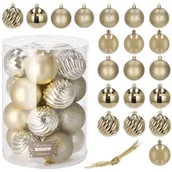 Bombki - Bombki choinkowe 20 szt. ozdoby świąteczne zestaw 6cm szampański CA0141 - miniaturka - grafika 1
